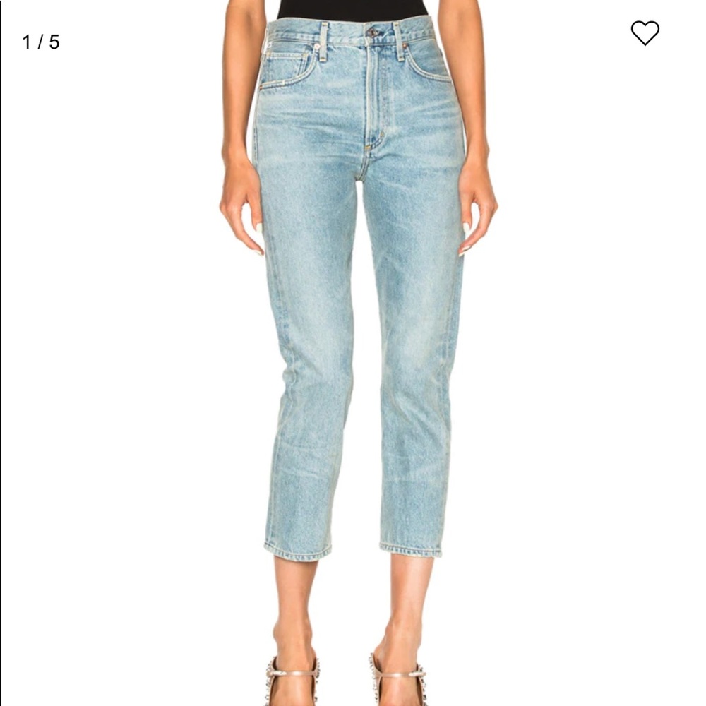 Citizens of Humanity Jeans Dree High Rise Crop Straight Leg Savana Light Wash 29